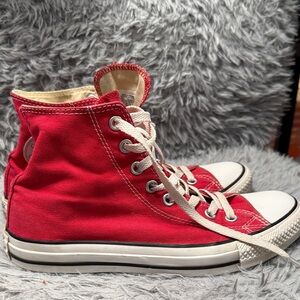 Converse Red High-Top Sneakers with White Accents